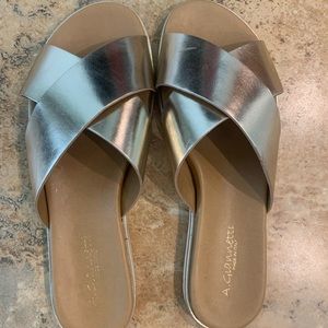 A. Giannetti Gold Sandals